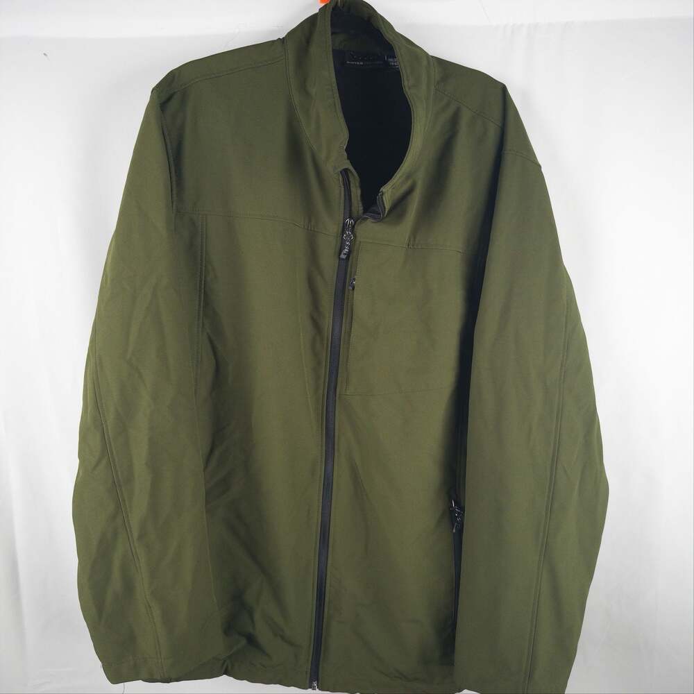 Swiss Tech Men's Green Softshell Full Zip Fleece Lined Jacket Size 2XL